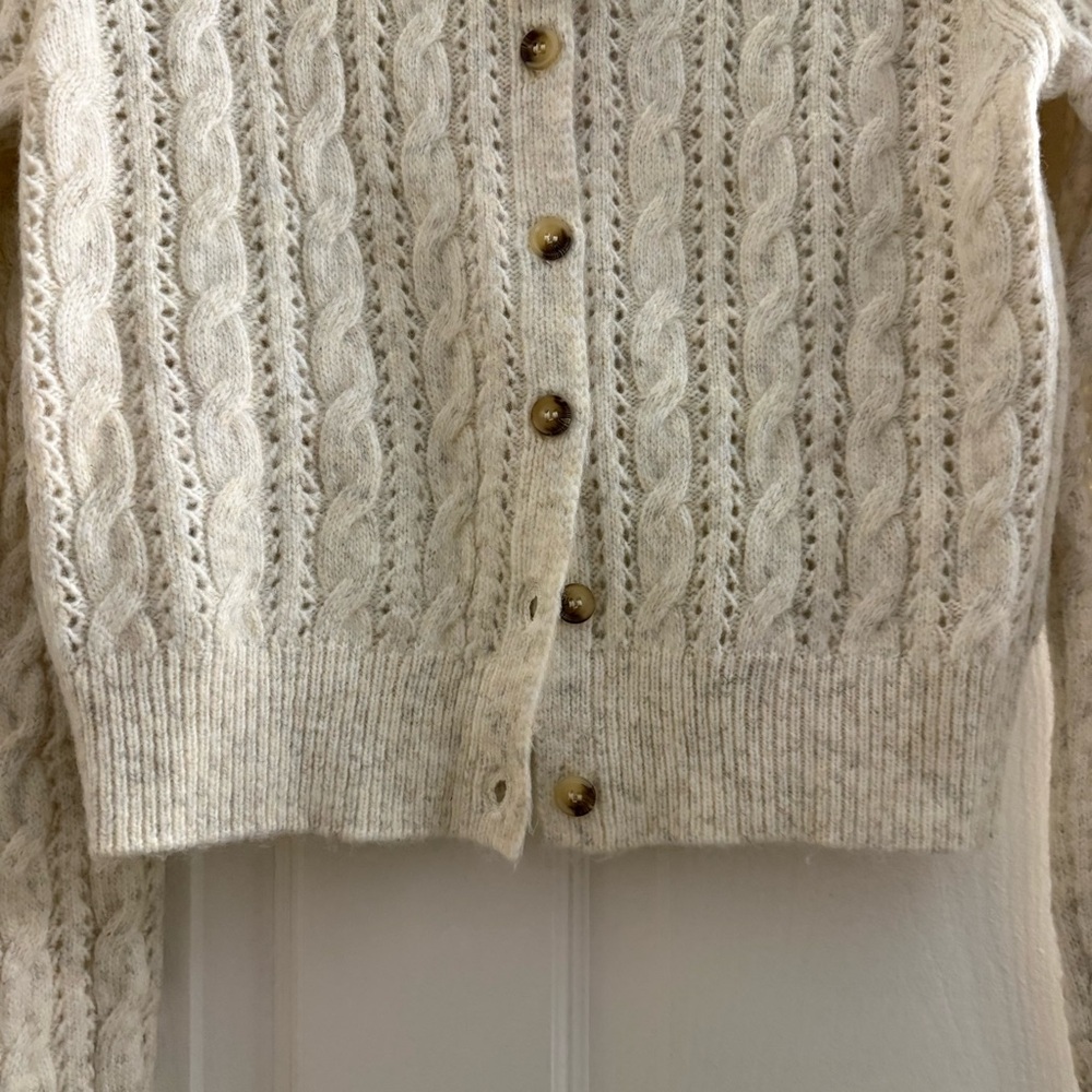 NWT Mango Knit Braided Cardigan with Lace Details - Picture 5 of 10